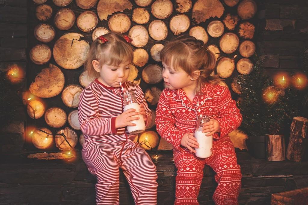 Children dressed for bed