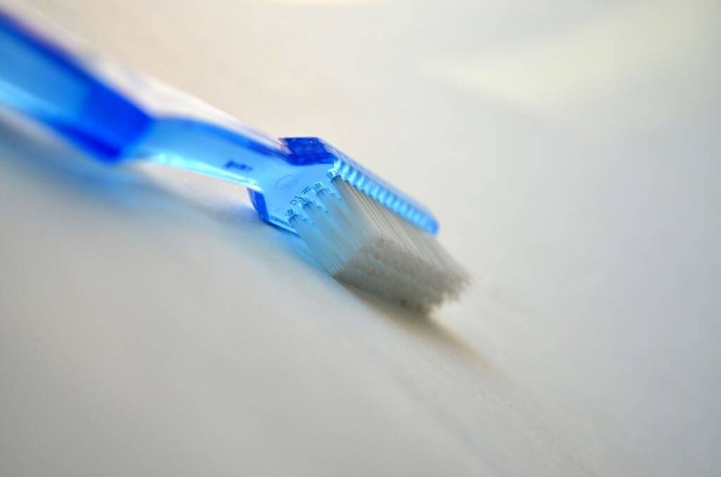 A blue toothbrush