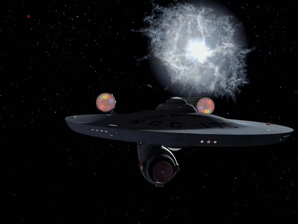 The TOS Enterprise moving away from an exploding star